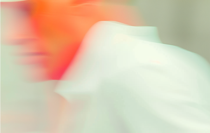 Abstract green and orange blurred for AI software product tour